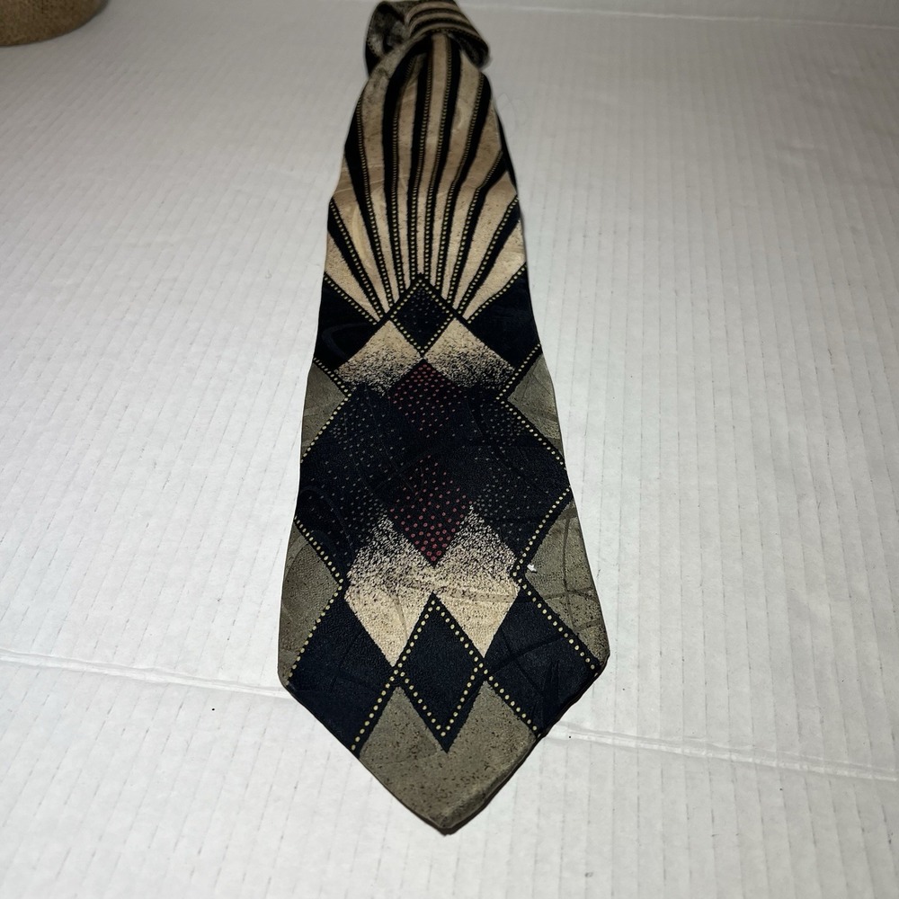 Conte di Milano Mens Tie Italian Silk Necktie Gentleman Geometric Italy Neckwear